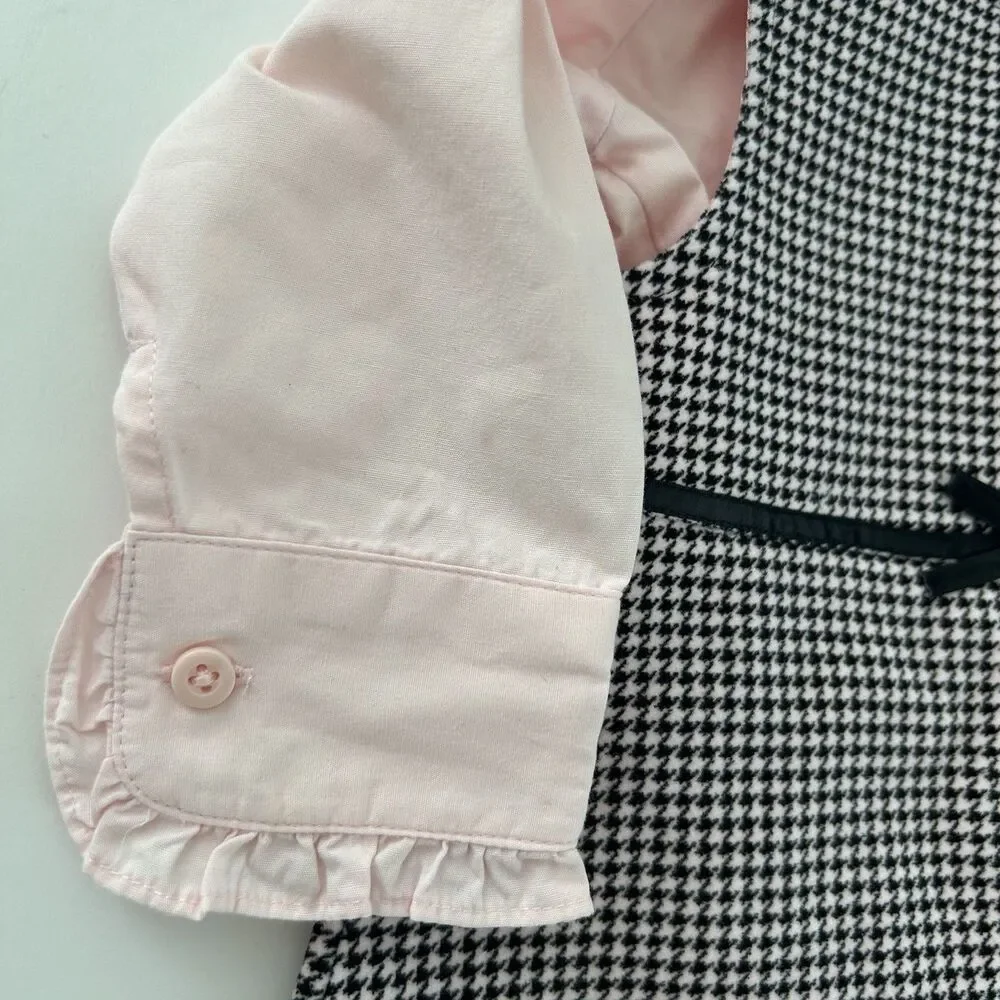 Vtg Gymboree Girls 18-24 Mo Dress Shirt Bloomer Velvet Pleated Hem 3 Pc Set